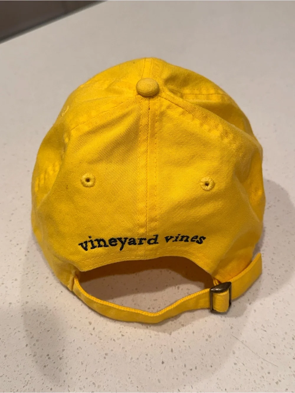 Vineyard Vines Yellow Gingham Whale Embroidered Baseball Cap Dad Hat OSFA